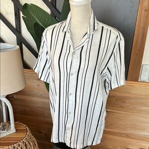 Sara  Black and White Striped Shirt size  preloved